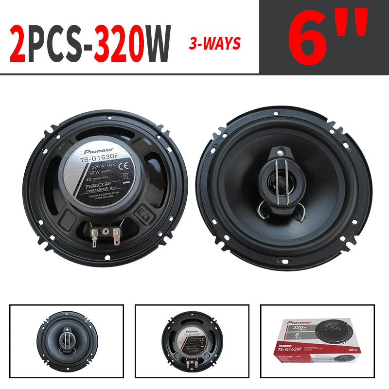 Altavoces coaxiales universales para coche (4, 5 y 6,5 pulgadas): audio HiFi de rango completo con refuerzo de graves para un sonido estéreo mejorado.