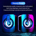 Altavoces estéreo Hi-Fi con cable USB para PC, con iluminación RGB, control de volumen y entrada auxiliar de 3,5 mm; sistema de audio de escritorio. miniatura 3