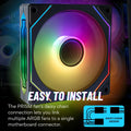 Computer Case Fan PRISM 4 PRO Mirror Cycle ARGB 120mm 4Pin PWM PC Quiet Cooling Fan Low Noise Chassis Fan miniatura 2