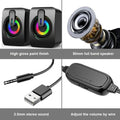 Altavoces estéreo Hi-Fi con cable USB para PC, con iluminación RGB, control de volumen y entrada auxiliar de 3,5 mm; sistema de audio de escritorio. miniatura 6