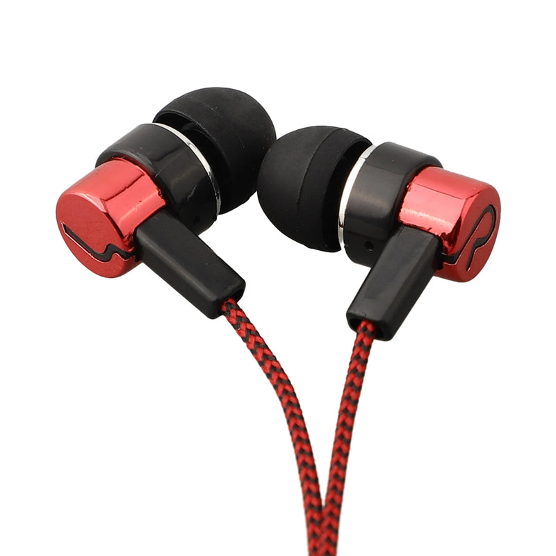 Auriculares intraurales con cable y conector de 3,5 mm; modelo básico con sonido estéreo y graves potentes; cancelación de ruido y excelente calidad de audio.