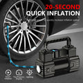 Mini compresor de aire de 12 V y 150 PSI de doble cilindro: inflador de neumáticos resistente con luz LED, bomba de aire eléctrica para coche. miniatura 2