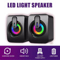 Altavoces estéreo Hi-Fi para PC con conexión USB, micrófono y luces LED; sistema de sonido de escritorio con subwoofer (venta al por mayor). miniatura 5