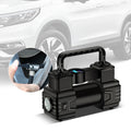 Mini compresor de aire de 12 V y 150 PSI de doble cilindro: inflador de neumáticos resistente con luz LED, bomba de aire eléctrica para coche. miniatura 1