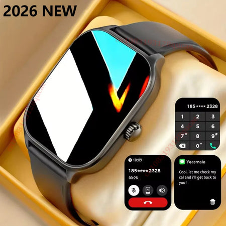 Smartwatch 2026 compatible con Android e iOS, pantalla a color de 2,01 pulgadas, Bluetooth, función de llamadas, monitor de actividad física; reloj inteligente para hombres y mujeres (nuevo modelo).