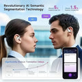 Auriculares con traducción por IA en tiempo real (144 idiomas), pantalla táctil LCD, auriculares inalámbricos OWS, sonido estéreo HiFi y diseño de oído abierto. miniatura 6