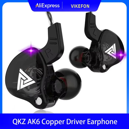Auriculares intraurales VIKEFON QKZ AK6 con 6 controladores dinámicos, micrófono, sonido estéreo Hi-Fi, subwoofer y función de monitor.