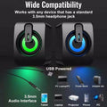 Altavoces estéreo Hi-Fi para PC con conexión USB, micrófono y luces LED; sistema de sonido de escritorio con subwoofer (venta al por mayor). miniatura 3