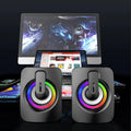 Altavoces estéreo Hi-Fi con cable USB para PC, con iluminación RGB, control de volumen y entrada auxiliar de 3,5 mm; sistema de audio de escritorio. miniatura 4
