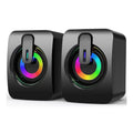 Altavoces estéreo Hi-Fi con cable USB para PC, con iluminación RGB, control de volumen y entrada auxiliar de 3,5 mm; sistema de audio de escritorio. miniatura 8