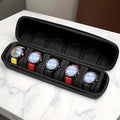 Estuche para 5 relojes | Organizador de viaje rígido con almohadillas interiores - Listo para regalar (Negro), apto para guardar relojes inteligentes. miniatura 5