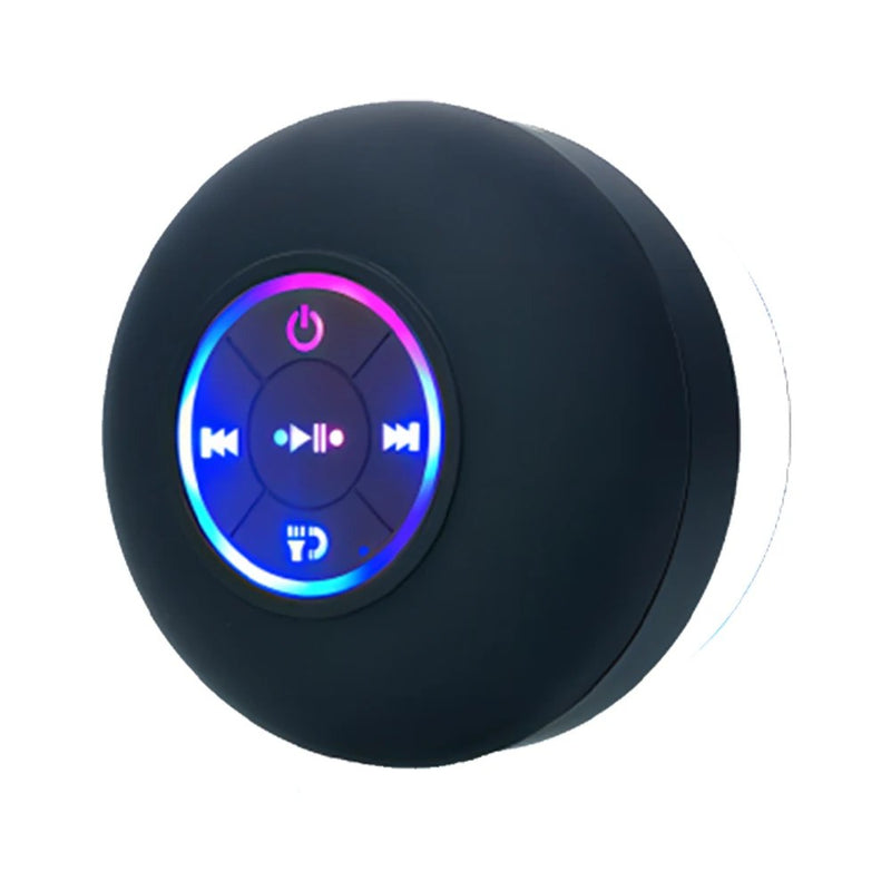 Caixa de Som Bluetooth Sem Fio Portátil com Luz LED e Proteção IPX4 (À Prova d'Água) – Ideal para Áreas Externas e Banheiros – Com Ventosa Grande e Som Estéreo