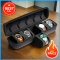 Estuche para 5 relojes | Organizador de viaje rígido con almohadillas interiores - Listo para regalar (Negro), apto para guardar relojes inteligentes. miniatura 1